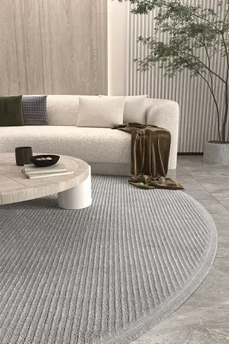 Vetrina 3603 Гри Мягкая Ткань Ковер Килим Салон Кухня Коридор Резка Дорожка Круглый Машинный Ковер-Серый - 1