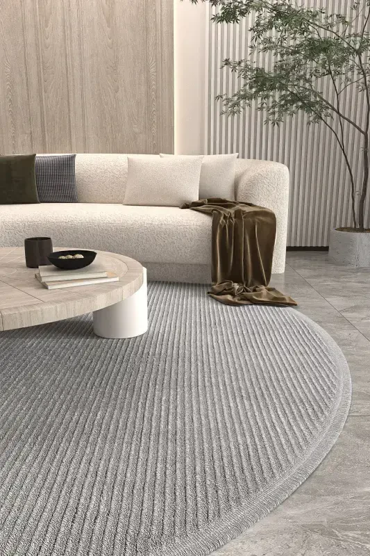 Vetrina 3603 Гри Мягкая Ткань Ковер Килим Салон Кухня Коридор Резка Дорожка Круглый Машинный Ковер-Серый - COOL HALI