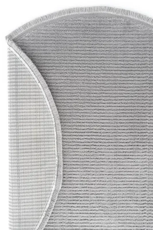 Vetrina 3603 Gri Yumuşak Doku Halı Kilim Salon Mutfak Koridor Kesme Yolluk Yuvarlak Makine Halısı-Gri - 5