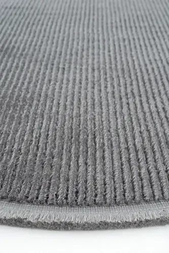 Vetrina 3604 Antrasit Yumuşak Halı Kilim Salon Mutfak Koridor Kesme Yolluk Yuvarlak Makine Halısı-Antrasit - 6