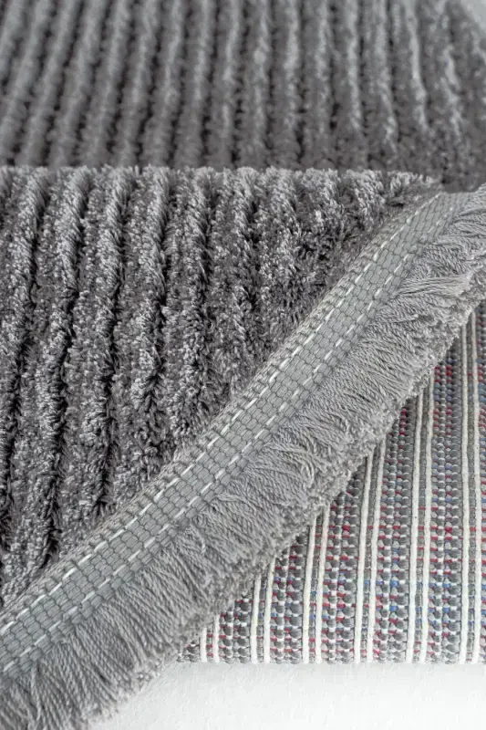 Vetrina 3604 Antrasit Yumuşak Halı Kilim Salon Mutfak Koridor Kesme Yolluk Yuvarlak Makine Halısı-Antrasit - 7