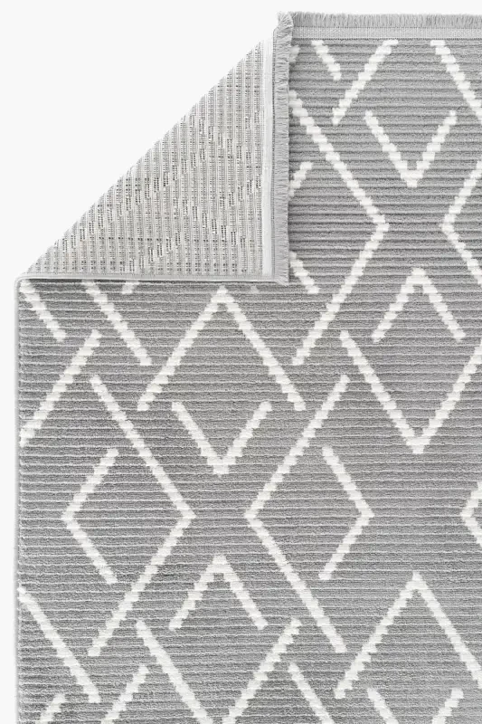Vetrina 3605 Gray Soft Touch Carpet Rug Living Room Kitchen Hallway Cut Runner Woven Machine Carpet-Gray 2 - 4