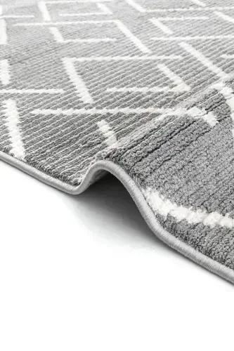 Vetrina 3605 Gray Soft Touch Carpet Rug Living Room Kitchen Hallway Cut Runner Woven Machine Carpet-Gray 2 - 5