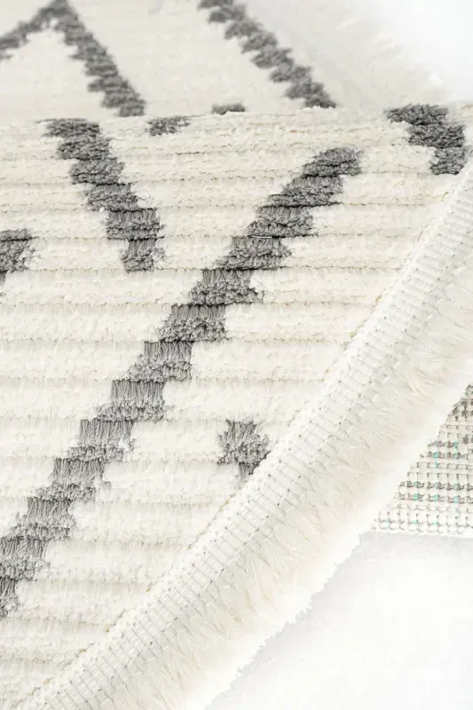 Vetrina 3609 Cream Soft Texture Rug Kilim Living Room Kitchen Corridor Cut Runner Round Machine Carpet-Cream 1 - 7