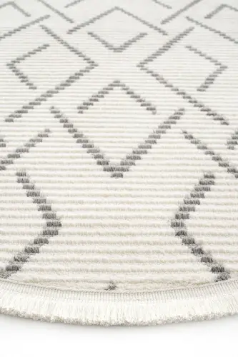 Vetrina 3609 Cream Soft Texture Rug Kilim Living Room Kitchen Corridor Cut Runner Round Machine Carpet-Cream 1 - 6