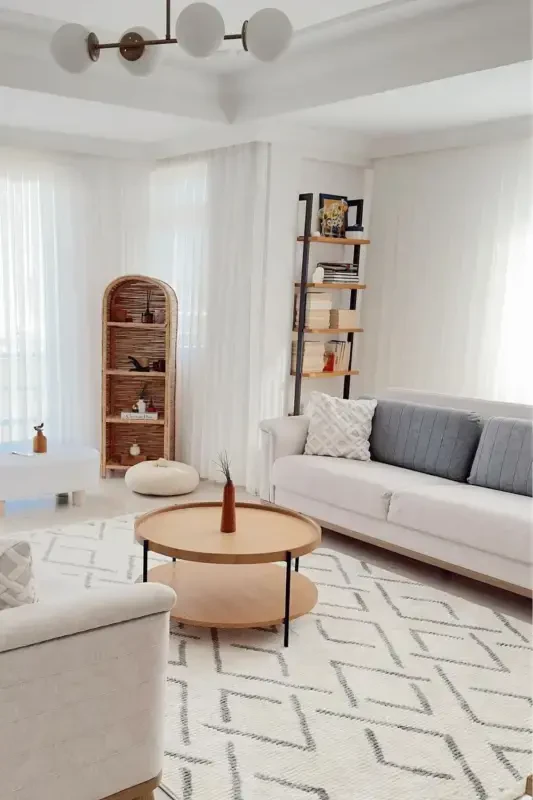 Vetrina 3609 Cream Soft Texture Rug Kilim Living Room Kitchen Corridor Cut Runner Woven Machine Carpet-Cream 2 - 6