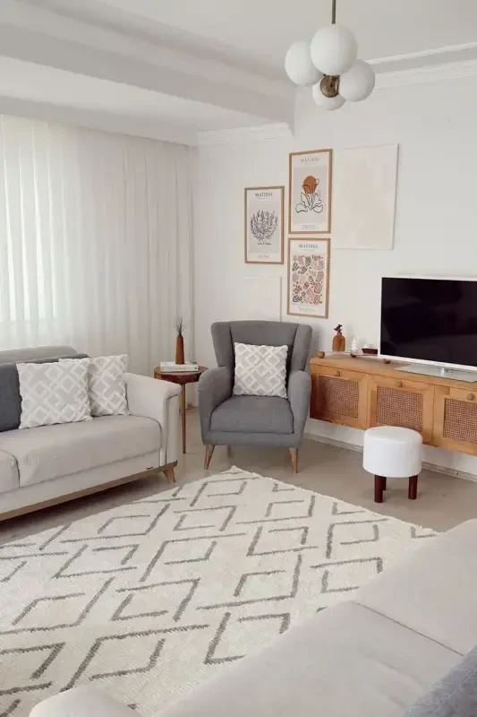 Vetrina 3609 Крем Мягкий Ковер Килим Салон Кухня Коридор Отрезной Дорожка Тканый Машинный Ковер-Крем 2 - 5