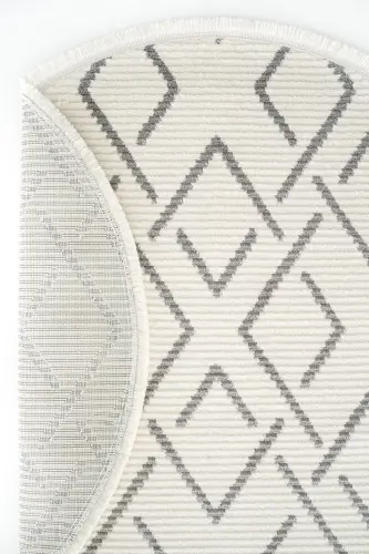Vetrina 3609 Krem Yumshoq Doku Gilam Kilim Salon Oshxona Koridor Kesma Yo'lak Dumaloq Mashina Gilami-Krem 1 - 5