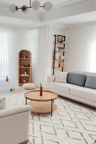 Vetrina 3609 Krem Yumuşak Dokulu Halı Kilim Salon Mutfak Koridor Kesme Yolluk Dokuma Makine Halısı-Krem 2 - 6