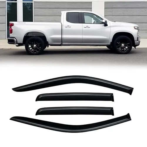 Ветровики для 2019-2026 Chevy Silverado/GMC Sierra 1500 Double/Extended Cab, 2020-2026 Silverado/Sierra 2500HD 3500HD, 4 шт. - 2