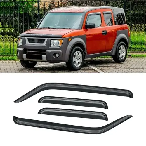 Ветровики на окна для Honda Element 2003-2011, дефлекторы дождевиков, защита от ветра, темный дым 2004-2010, на скотче, 4 шт. 
