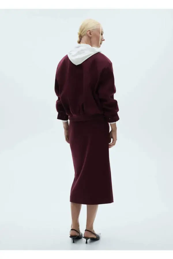 Ветровка-бомбер из шерсти с карманами - 6