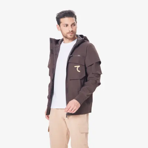 Ветровка с капюшоном / dark brown / XL - DARK BROWN - 3