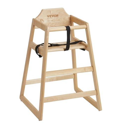 VEVOR Wooden Double Solid Wood Feeding, Eat & Grow Portable High, Easy to Clean Baby Booster Seat, Compact Toddler Chair, Natural - 43