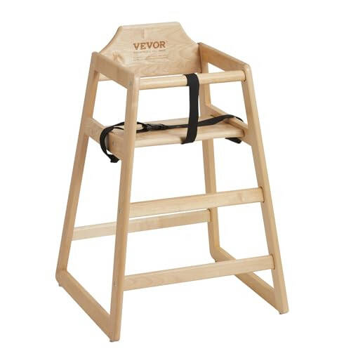 VEVOR Wooden Double Solid Wood Feeding, Eat & Grow Portable High, Easy to Clean Baby Booster Seat, Compact Toddler Chair, Natural - 36