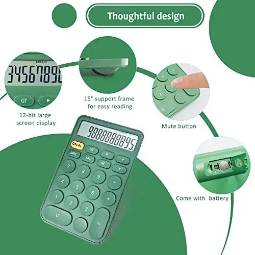 VEWINGL 2 Pack Basic Desktop Calculators - 2