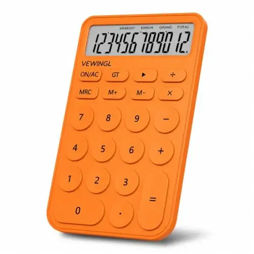 VEWINGL Basic Desktop Calculator, 12 Digit Large Display and Big Buttons | Modern Minimalist Design for School, Office, Home, and Everyday Use - 1
