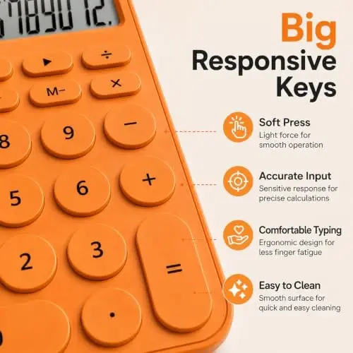 VEWINGL Basic Desktop Calculator, 12 Digit Large Display and Big Buttons | Modern Minimalist Design for School, Office, Home, and Everyday Use - 4