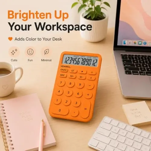 VEWINGL Basic Desktop Calculator, 12 Digit Large Display and Big Buttons | Modern Minimalist Design for School, Office, Home, and Everyday Use - 5
