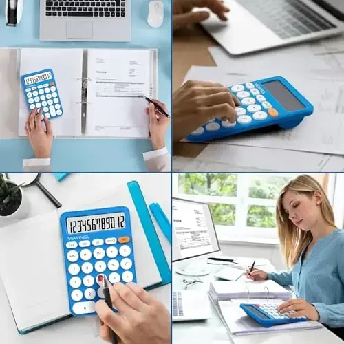 VEWINGL Laptop Keyboard Keys Calculator 12 Digit,Dual Power Battery and Solar,Desk Calculator with Large LCD Display for Office,School, Home & Business Use,Tablet Button,Automatic Sleep.6.5 * 4 in - 6