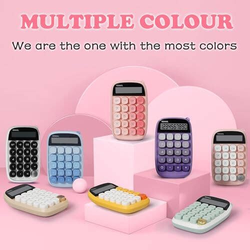 VEWINGL Mechanical Switch Calculator, Pink Calculator Cute 10 Digit Large LCD Display and Buttons, Calculator with Large LCD Display Great for Everyday Life and Basic Office Work - 5