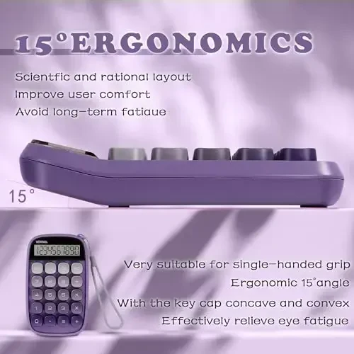 VEWINGL Mechanical Switch Calculator, 10 Digit LCD Display and Buttons, Great for Everyday Life and Basic Office Work, with Battery - VEWINGL (1)