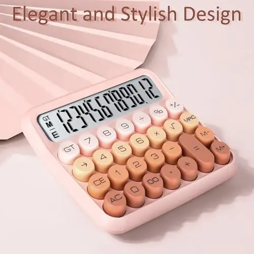 VEWINGL Mechanical Calculator 12 Digit Desk Calculator with Extra Large 5