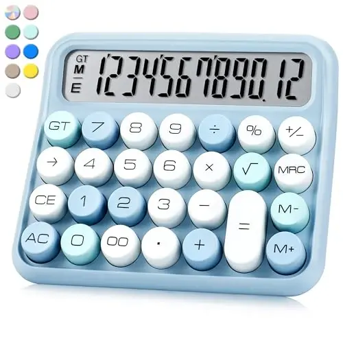 VEWINGL Mechanical Calculator 12 Digit Desk Calculator with Extra Large 5