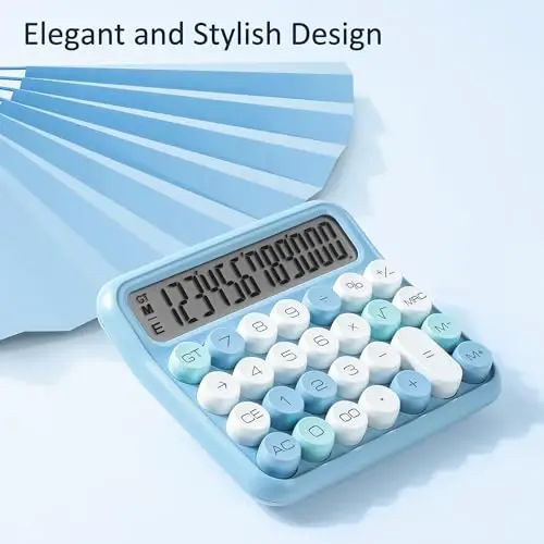 VEWINGL Mechanical Switch Calculator, 12 Digit Large LCD Display and Buttons, Great for Everyday Life and Basic Office Work, with Battery - VEWINGL (1)