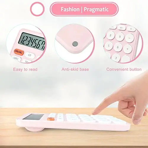 VEWINGL Standard Calculator 12 Digit,Desktop Large Display and Buttons,Calculator with Large LCD Display for Office,School, Home & Business Use,Automatic Sleep,with Battery - 3