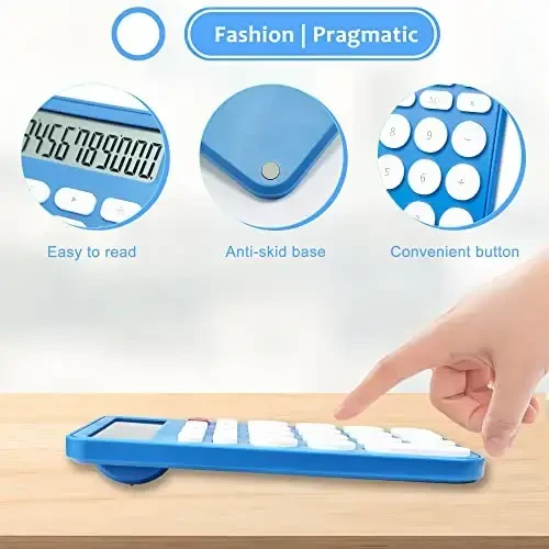 VEWINGL Standard Calculator 12 Digit,Desktop Large Display and Buttons,Calculator with Large LCD Display for Office,School, Home & Business Use,Automatic Sleep,with Battery - 3