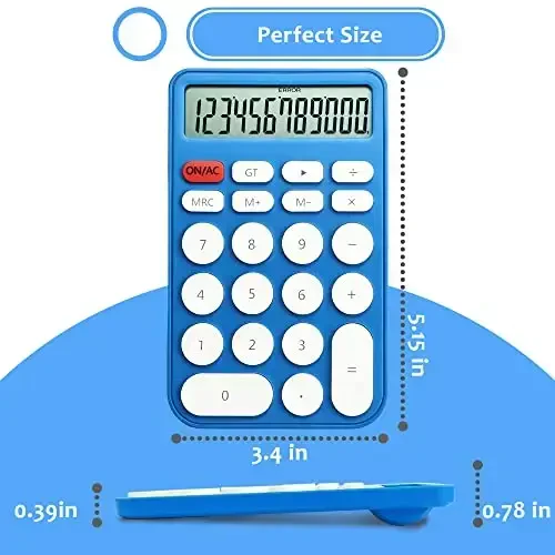 VEWINGL Standard Calculator 12 Digit,Desktop Large Display and Buttons,Calculator with Large LCD Display for Office,School, Home & Business Use,Automatic Sleep,with Battery - 6