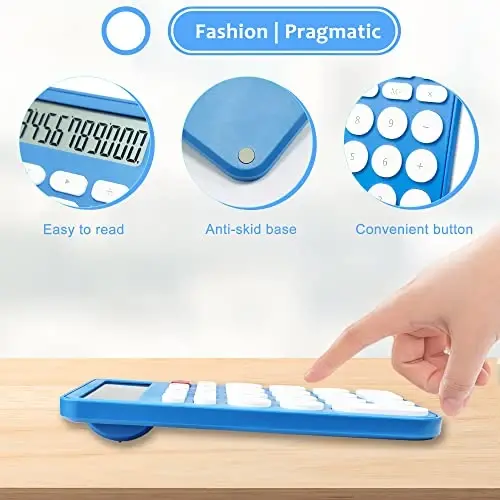 VEWINGL Standard Calculator 12 Digit,Desktop Large Display and Buttons,Calculator with Large LCD Display for Office,School, Home & Business Use,Automatic Sleep,with Battery - 3