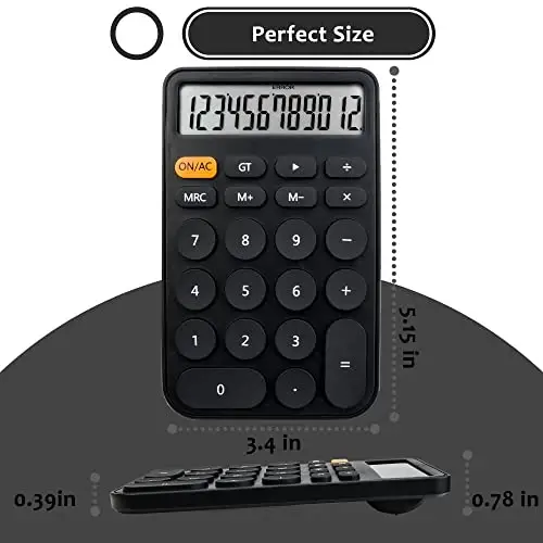 VEWINGL Standard Calculator 12 Digit,Desktop Large Display and Buttons,Calculator with Large LCD Display for Office,School, Home & Business Use,Automatic Sleep,with Battery - 6