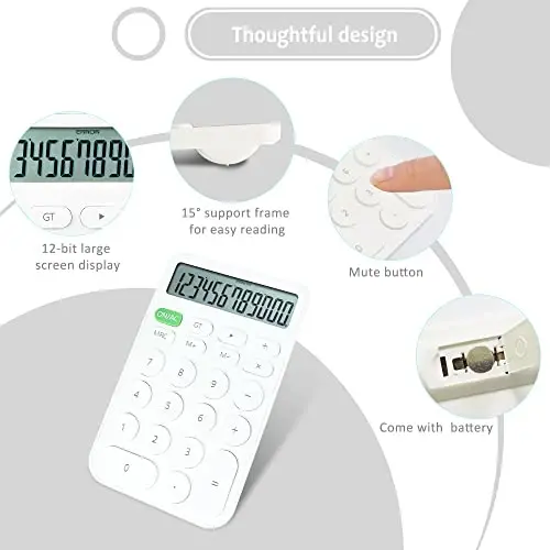 VEWINGL Standard Calculator, 12 Digit Large Display Desktop Calculator with Big Buttons for Office, School, Home & Business - 2