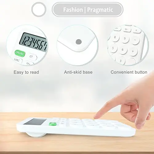 VEWINGL Standard Calculator, 12 Digit Large Display Desktop Calculator with Big Buttons for Office, School, Home & Business - 3