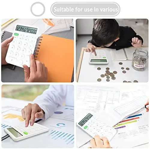 VEWINGL Standard Calculator, 12 Digit Large Display Desktop Calculator with Big Buttons for Office, School, Home & Business - 5