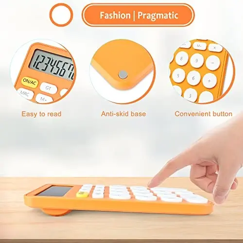 VEWINGL Standard Calculator 12 Digit,Desktop Large Display and Buttons,Calculator with Large LCD Display for Office,School, Home & Business Use,Automatic Sleep,with Battery - 3