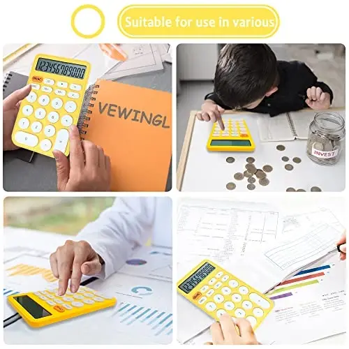 VEWINGL Standard Calculator 12 Digit,Desktop Large Display and Buttons,Calculator with Large LCD Display for Office,School, Home & Business Use,Automatic Sleep,with Battery - 5