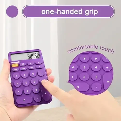 VEWINGL Standart Kalkulyator 12 Xonali, Ish Stoli Katta Displey va Tugmalar, Ofis, Maktab, Uy va Biznes uchun Katta LCD Displeyga ega Kalkulyator, Avtomatik Uyqu, Batareya bilan - 4