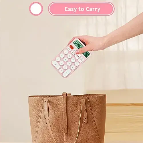 VEWINGL Standart kalkulyator 12 xonali, stol usti katta displey va tugmalar, ofis, maktab, uy va biznes uchun katta LCD displeyli kalkulyator, avtomatik uyqu, batareya bilan - 4