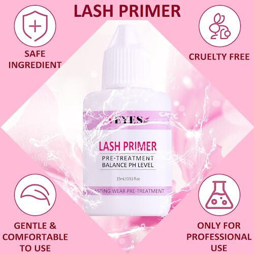 VEYES INC Lash Primer for Eyelash Extensions 15ml Professional Use Only Easy to Removes Proteins and Oils Increase Adhesive Bonding Power - 2