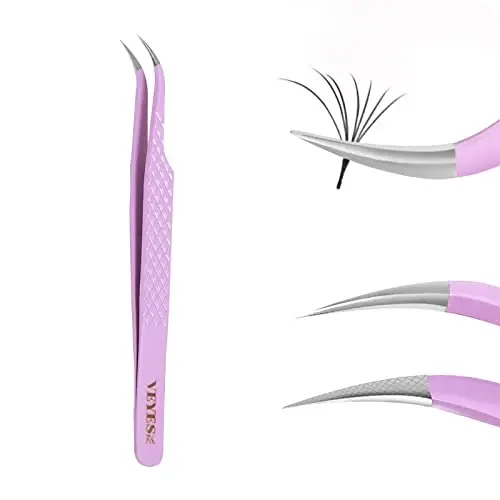 VEYES INC Yuqori aniqlikdagi kirpik o'stirish uchun pinsetlar Volume J45 Kirpik o'stirish uchun professional asbob - 1