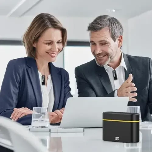 VEZQUA Беспроводной петличный микрофон для iPhone, Android, ПК, ноутбука - USB C мини-микрофон с шумоподавлением для видеозаписи, видеоблогов, YouTube, TikTok (USB C + чехол для зарядки) - 7