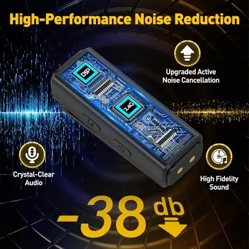VEZQUA Беспроводной петличный микрофон для iPhone, Android, ПК, ноутбука - USB C мини-микрофон с шумоподавлением для видеозаписи, видеоблогов, YouTube, TikTok (USB C + чехол для зарядки) - 3