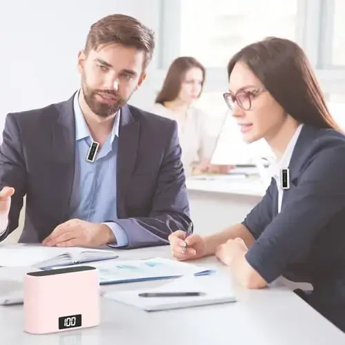 VEZQUA iPhone 15, Android, PC, Laptop, USB C uchun simsiz lavalier mikrofon shovqinni bekor qilish bilan video yozuv, Vlog, YouTube, TikTok uchun mini mikrofon (pushti) - 7