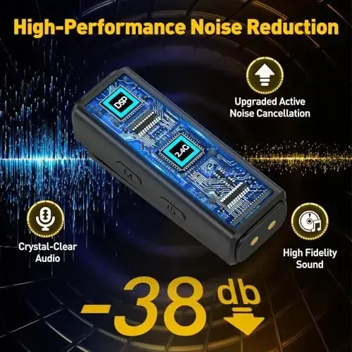 VEZQUA iPhone, Android, PC, noutbuk uchun simsiz lavalier mikrofon - Video yozish, Vlog, YouTube, TikTok uchun shovqinni bekor qilish funktsiyasiga ega USB C mini mikrofon (USB C + zaryadlash qutisi) - 3