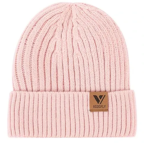 Vgogfly Lined Men Beanie Slouchy Knit Skull Cap Warm Stocking Hats Guys Women Striped Winter Beanie Hat 