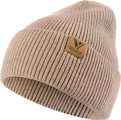 Vgogfly Beanie Men Slouchy Knit Skull Cap Warm Stocking Hats Guys Women Striped Winter Beanie Hat Cuffed Plain Hat - 7