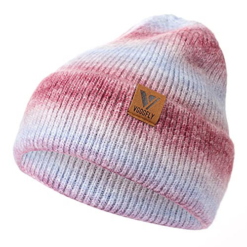 Vgogfly Beanie Men Slouchy Knit Skull Cap Warm Stocking Hats Guys Women Striped Winter Beanie Hat Cuffed Plain Hat 